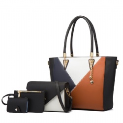 Fashion color contrast womens bag Womens handbag shoulder crossbody bag vintage socialite shoulder tote