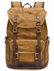 Waxed Canvas Backpack/Double Shoulder Bag/Travel Bag